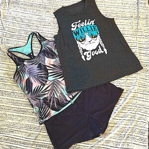 ZeroXPosur Tankini Swimsuit Set Size XL With a Willie Tee 3 Piece
